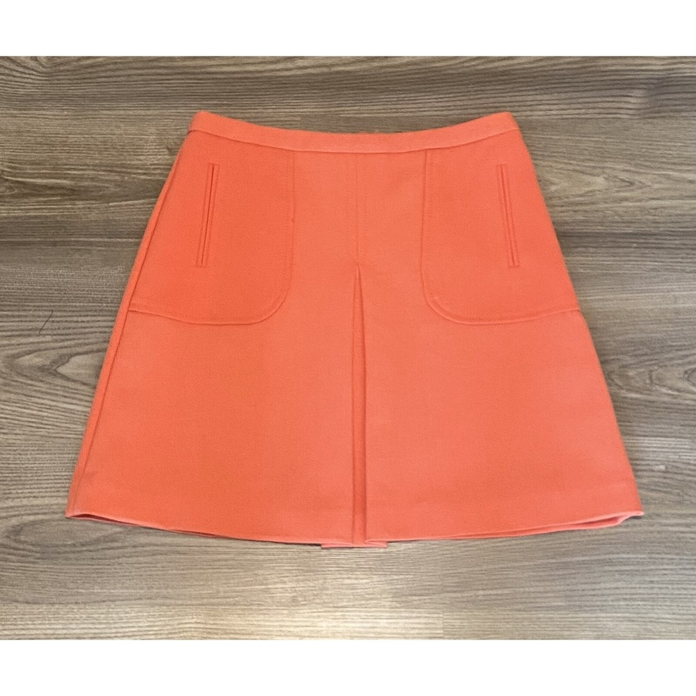 Maeve Anthropologie Pleated Lined Mini Skirt Women's size 2 Coral A Line